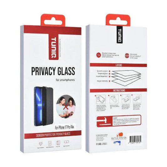 iPhone 17 Pro Screenprotector - Privacy Glass - Zwart