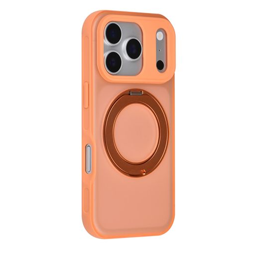 TUNIQ iPhone 18 Pro Backcover hoesje - 360 rotation stand MagSafe - Oranje TUNIQ