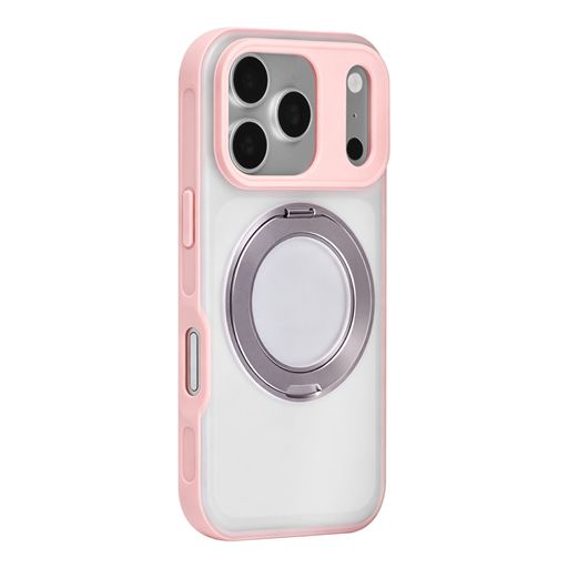 TUNIQ iPhone 18 Pro Backcover hoesje - 360 rotation stand MagSafe - Roze TUNIQ