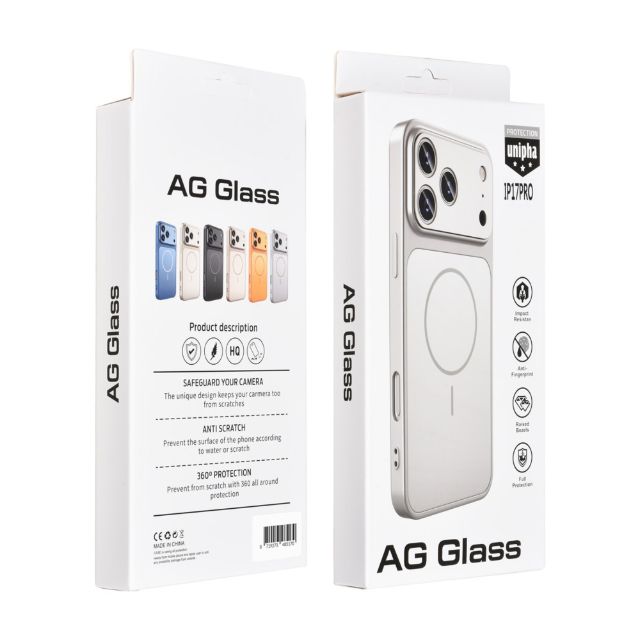 AG Matte Glass iPhone 17 Pro Backcover hoesje - Magsafe full protection cover - Zwart