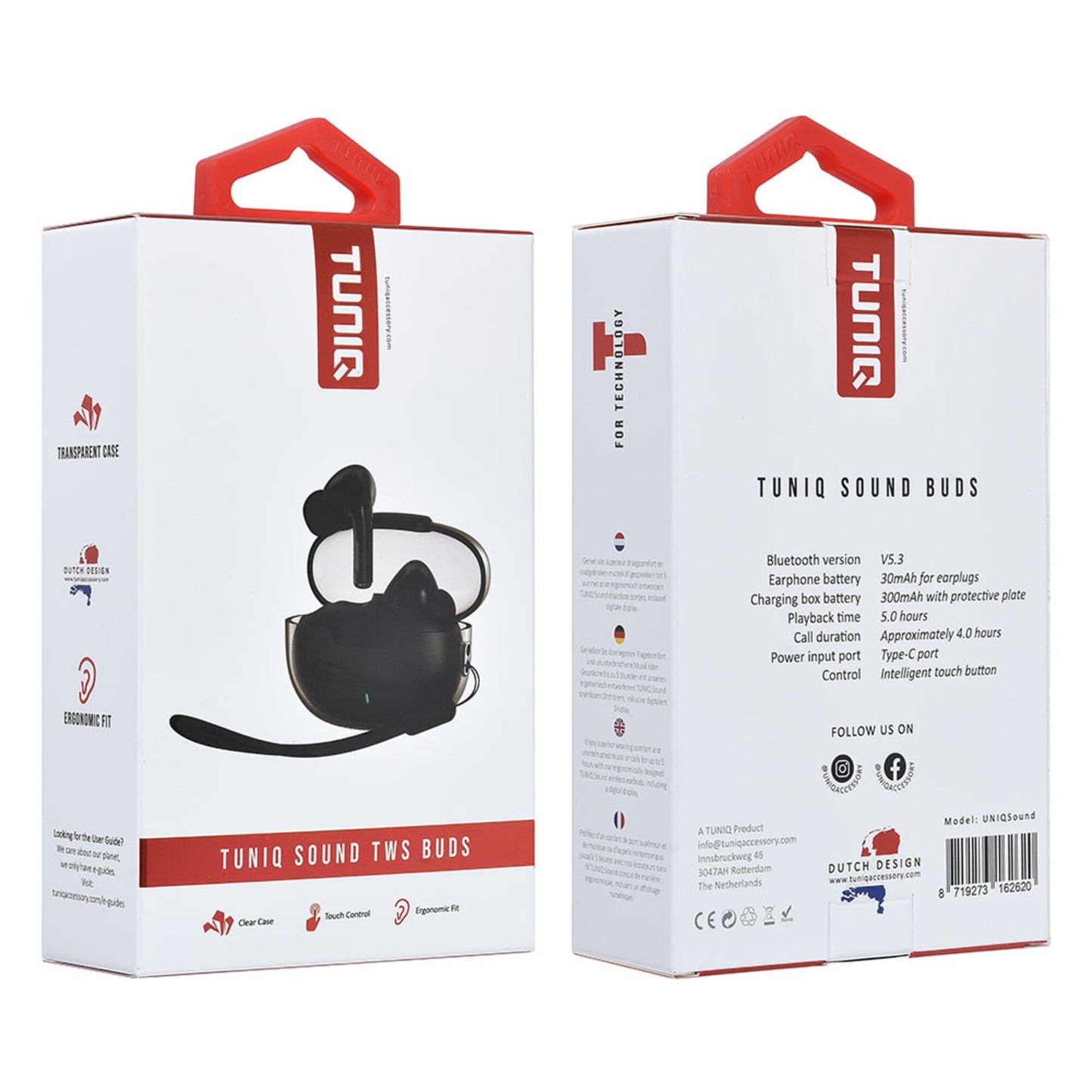 TUNIQ Sound Wireless Oordopje - Zwart