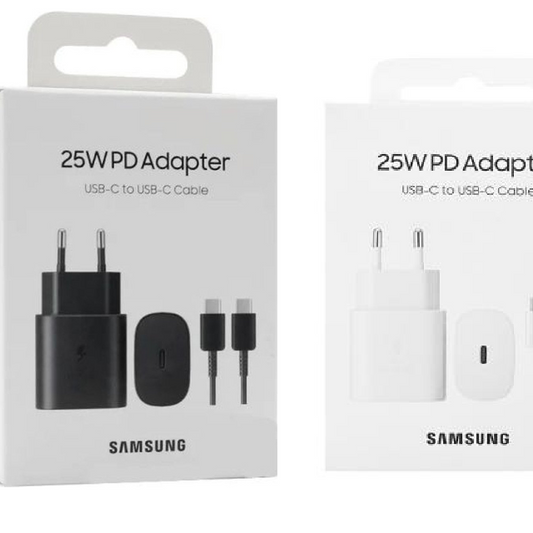 Samsung PD Travel Charger (25W) With Cable | EP-T2510 (With Packing) (zwart & wit) - wit