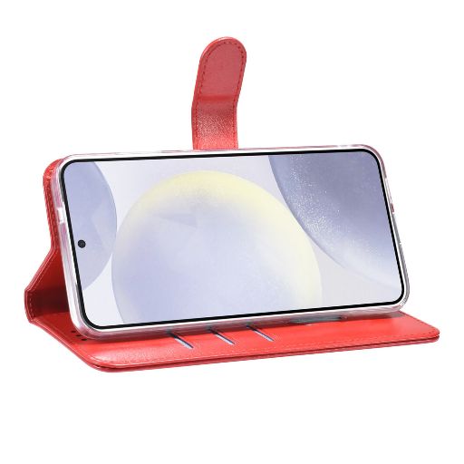 TUNIQ Galaxy S25 Plus Book Case hoesje - Pasjeshouder voor 3 pasjes - Magneetsluiting - Hanger - Rood