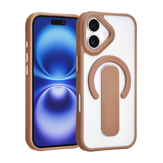 iPhone 17 Backcover hoesje - Built-in Ring Stand - Antishock - Zwart