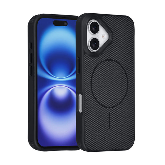 iPhone 17 Backcover hoesje - Magsafe - Carbon Fiber - Shockproof - Zwart