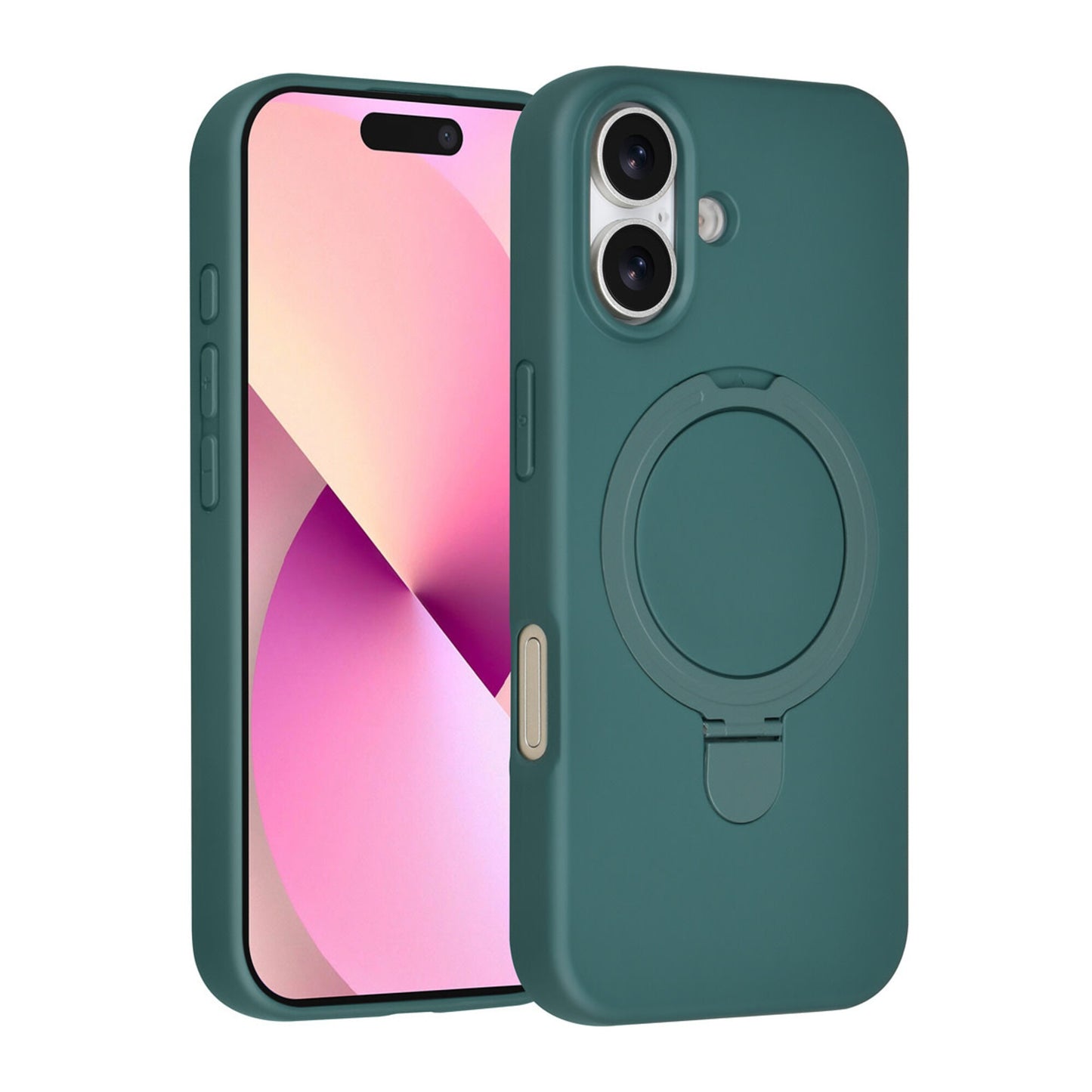 iPhone 17 Backcover hoesje - Magsafe With Ring Stand - Hanger - Tangerine Dark Green