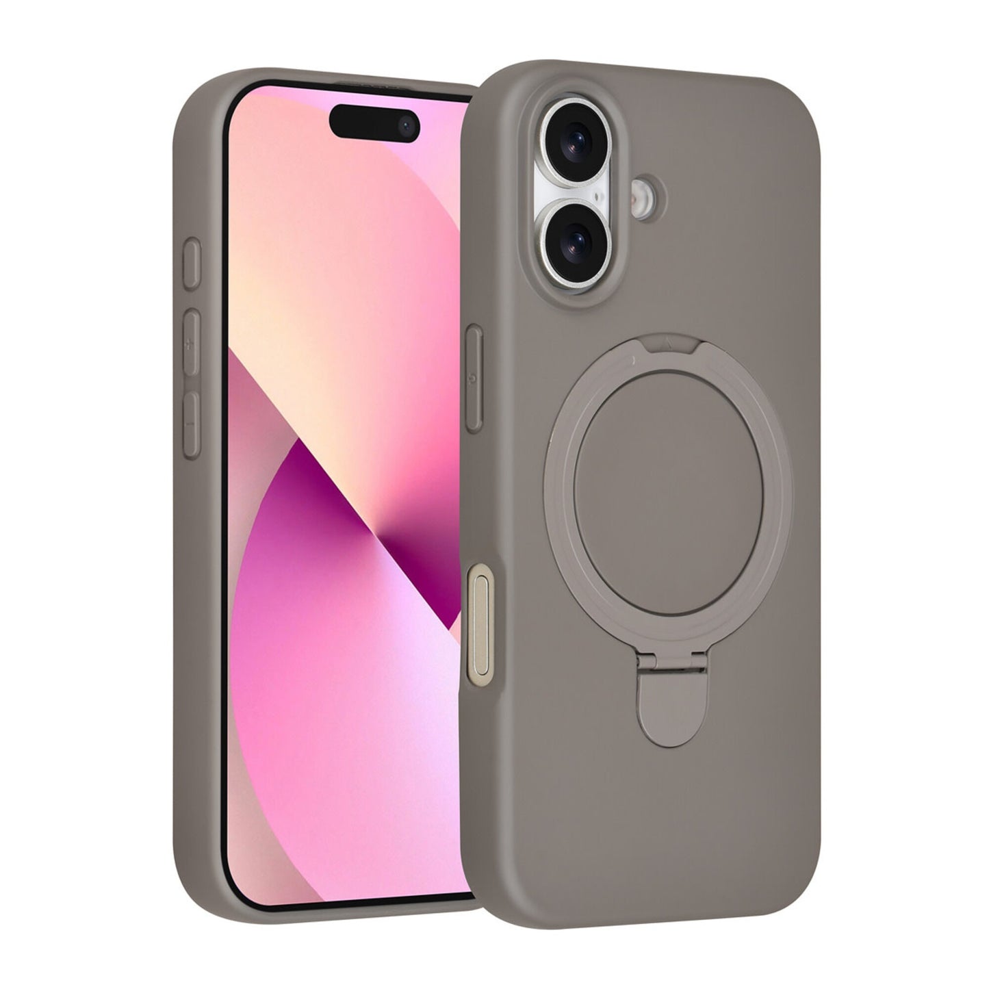 iPhone 17 Backcover hoesje - Magsafe With Ring Stand - Hanger - Tangerine Antique  Grey