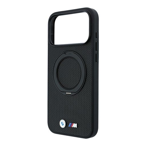 BMW M iPhone 18 Pro Max / iPhone 17 Pro Max Hoesje MagSafe - PU - Kevlar - harde behuizing - ringstandaard - metalen logo’s Zwart Guess
