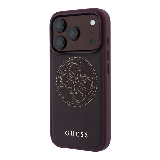 Guess iPhone 18 Pro Max / iPhone 17 Pro Max Hoesje MagSafe - generfd PU - harde behuizing - rond strasslogo Lichtblauw (Copy) Guess