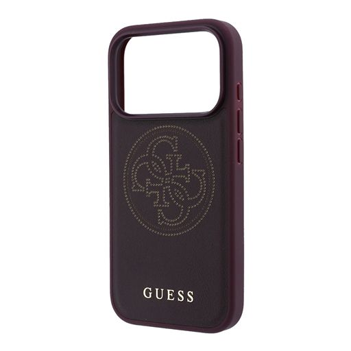 Guess iPhone 18 Pro Max / iPhone 17 Pro Max Hoesje MagSafe - generfd PU - harde behuizing - rond strasslogo Lichtblauw (Copy) Guess