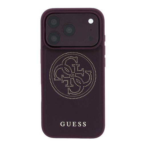 Guess iPhone 18 Pro Max / iPhone 17 Pro Max Hoesje MagSafe - generfd PU - harde behuizing - rond strasslogo Lichtblauw (Copy) Guess