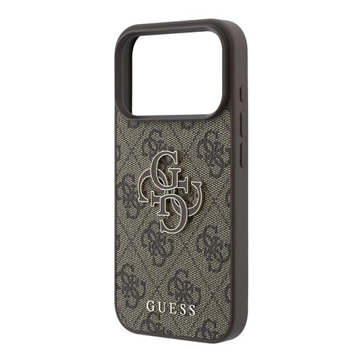 Guess iPhone 18 Pro Max / iPhone 17 Pro Max Hoesje 4G - PU - harde behuizing - groot logo van hars Bruin Guess