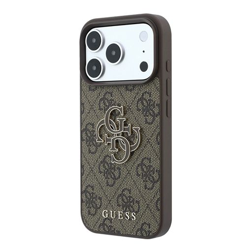 Guess iPhone 18 Pro Max / iPhone 17 Pro Max Hoesje 4G - PU - harde behuizing - groot logo van hars Bruin Guess