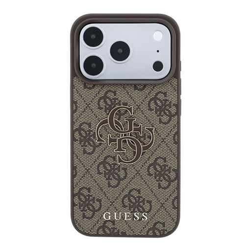 Guess iPhone 18 Pro Max / iPhone 17 Pro Max Hoesje 4G - PU - harde behuizing - groot logo van hars Bruin Guess