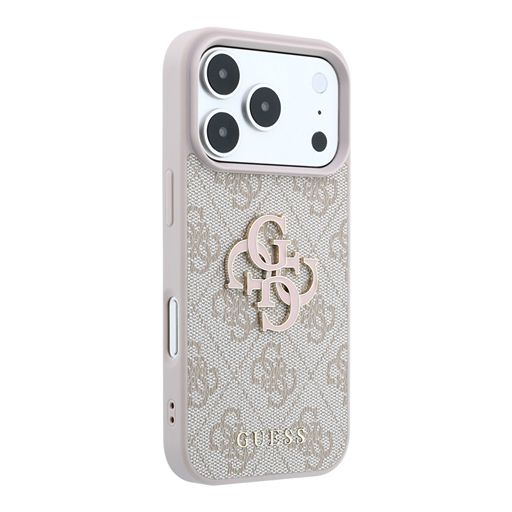 Guess iPhone 18 Pro Max / iPhone 17 Pro Max Hoesje 4G - PU - harde behuizing - groot logo van hars Roze Guess
