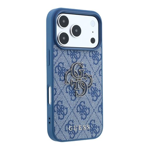 Guess iPhone 18 Pro Max / iPhone 17 Pro Max Hoesje 4G - PU - harde behuizing - groot logo van hars Blauw Guess
