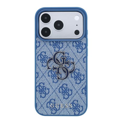 Guess iPhone 18 Pro Max / iPhone 17 Pro Max Hoesje 4G - PU - harde behuizing - groot logo van hars Blauw Guess