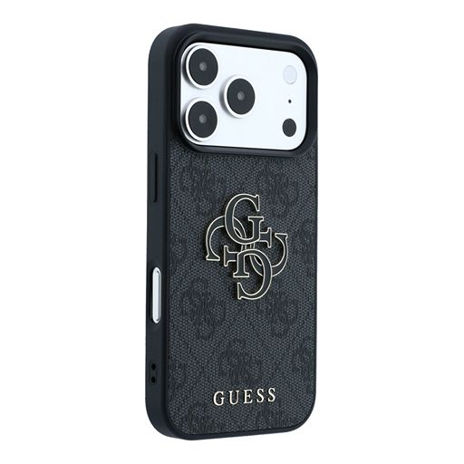 Guess iPhone 18 Pro Max / iPhone 17 Pro Max Hoesje 4G - PU - harde behuizing - groot logo van hars Zwart Guess