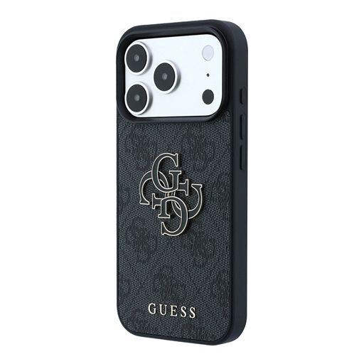 Guess iPhone 18 Pro Max / iPhone 17 Pro Max Hoesje 4G - PU - harde behuizing - groot logo van hars Zwart Guess