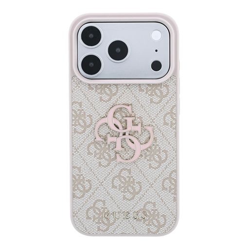 Guess iPhone 18 Pro Max / iPhone 17 Pro Max Hoesje 4G - PU - harde behuizing - groot logo van hars Roze Guess