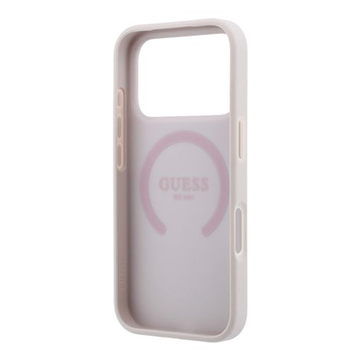 Guess iPhone 18 Pro Max / iPhone 17 Pro Max Hoesje MagSafe - Saffiano - harde behuizing - Peony - ringstandaard Roze Guess