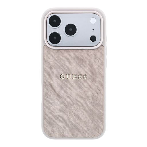 Guess iPhone 18 Pro Max / iPhone 17 Pro Max Hoesje MagSafe - Saffiano - harde behuizing - Peony - ringstandaard Roze Guess