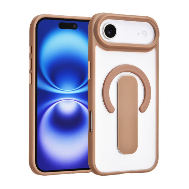 iPhone 17 Air Backcover hoesje - Built-in Ring Stand - Antishock - Grijs