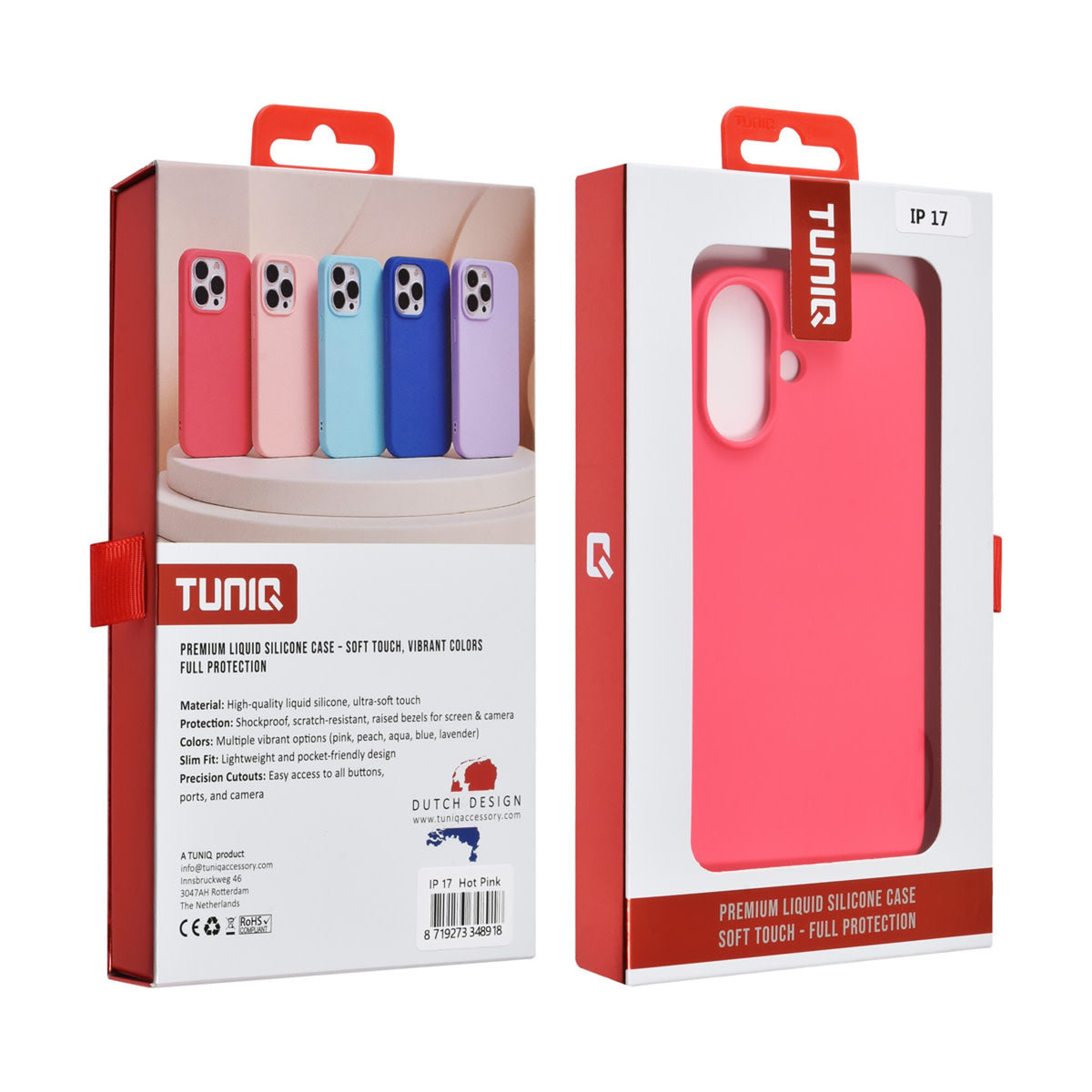 iPhone 17 Backcover hoesje - Felroze