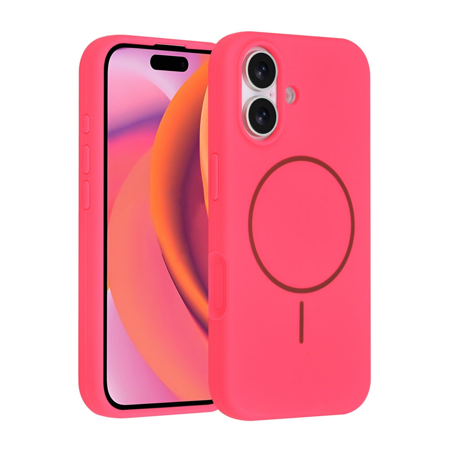 iPhone 17 Backcover hoesje - Magsafe - Full Silicone - Felroze