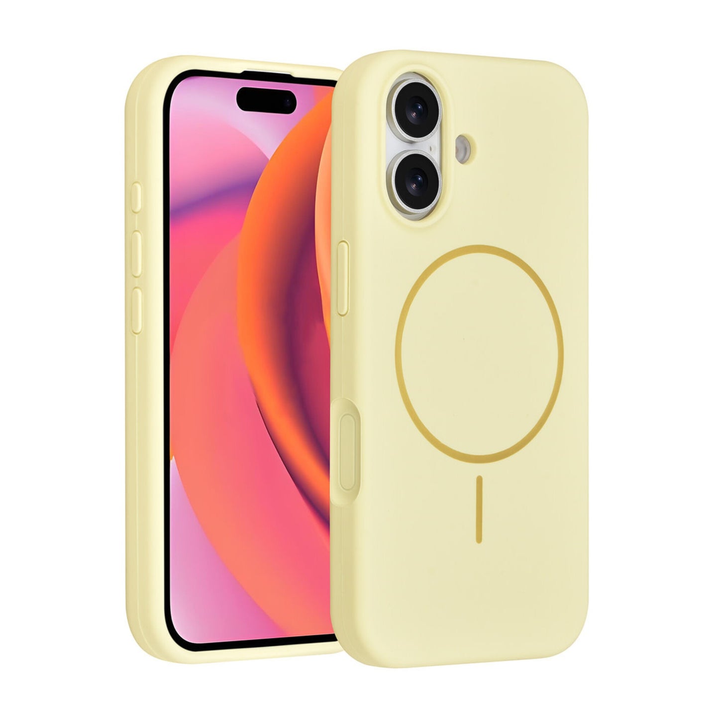 iPhone 17 Backcover hoesje - Magsafe - Full Silicone - Geel