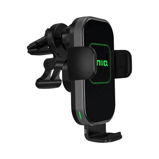 UNIQ Accessory 2 in 1 telefoonhouder en draadloze oplader voor de auto - ventilatierooster - zwart
