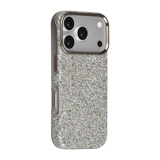 TUNIQ iPhone 18 Pro Backcover hoesje - Glitter Magsafe TPU+PC - Zilver TUNIQ