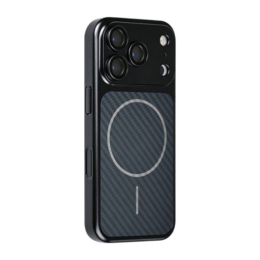 TUNIQ iPhone 18 Pro Backcover hoesje - Magsafe With fiber pattern PC - Zwart TUNIQ