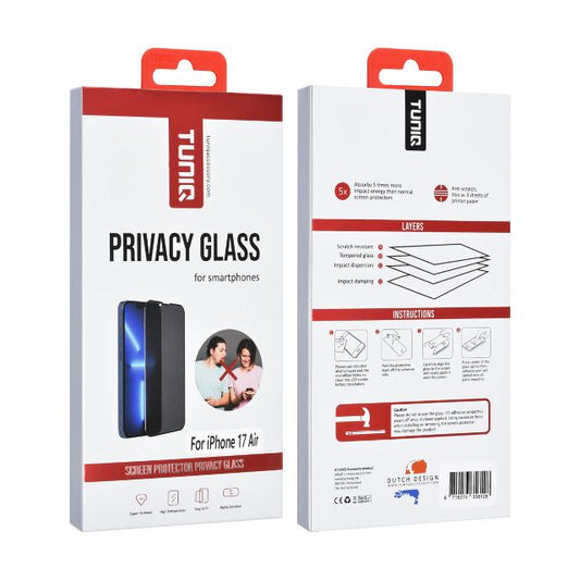 iPhone 17 Air Screenprotector - Privacy Glass - Zwart