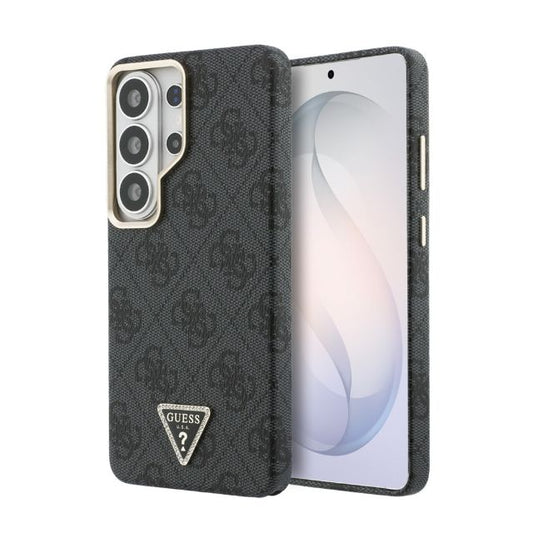 Guess Galaxy S26 Ultra Backcover hoesje - MagSafe - 4G Script Metal Logo - Gold Edge - Zwart