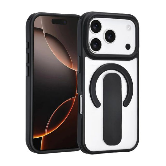 iPhone 17 Pro Backcover hoesje - Built-in Ring Stand - Antishock - Zwart