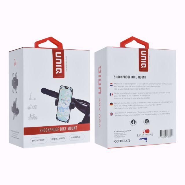 UNIQ Accessory Universele Schokbestendige Fietshouder - Zwart