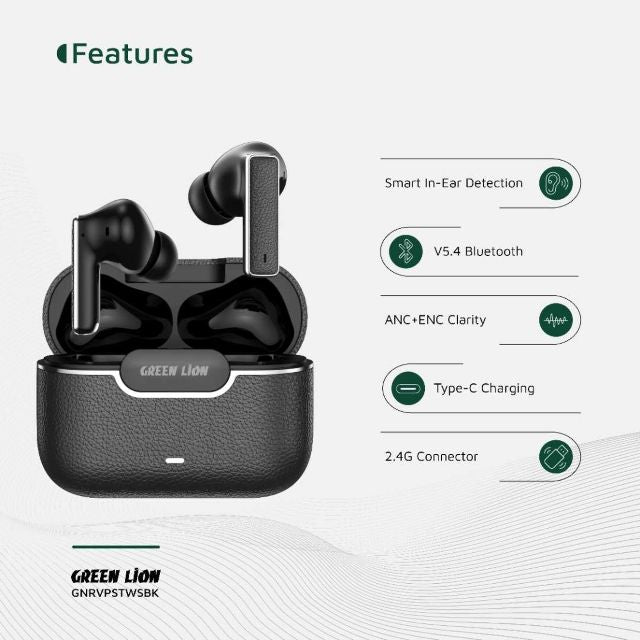 Green Lion River Plus True Wireless Earbuds - Zwart