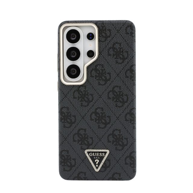 Guess Galaxy S26 Ultra Backcover hoesje - MagSafe - 4G Script Metal Logo - Gold Edge - Zwart
