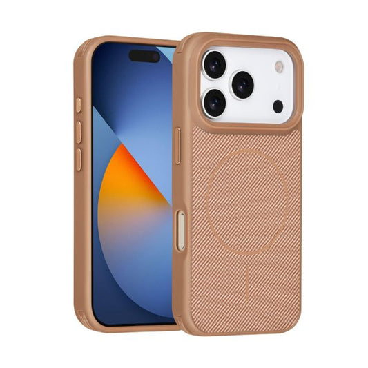 iPhone 17 Pro Backcover hoesje - Magsafe - Carbon Fiber - Shockproof - Goud
