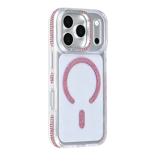 TUNIQ iPhone 18 Pro Backcover hoesje - Diamond MagSafe TPU+PC - Roze TUNIQ
