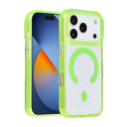 iPhone 17 Pro Backcover hoesje - Magsafe - Glitter - Hanger - Groen