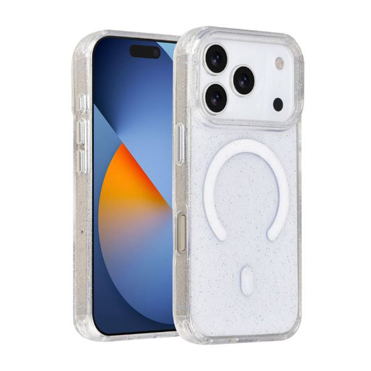iPhone 17 Pro Backcover hoesje - Magsafe - Glitter - Hanger - Transparant