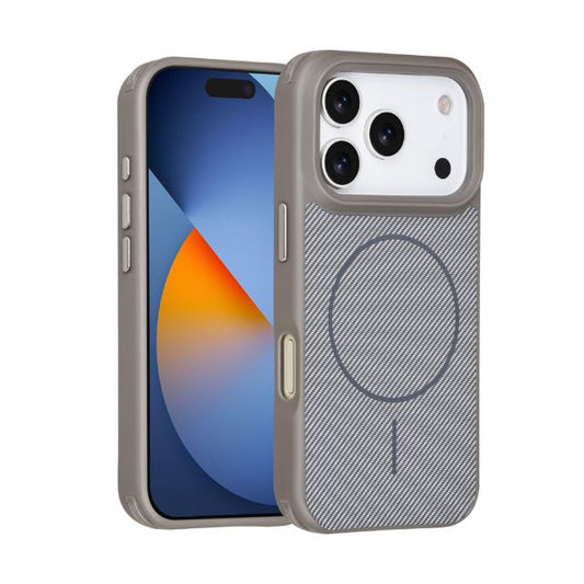 iPhone 17 Pro Backcover hoesje - Magsafe - Carbon Fiber - Shockproof - Grijs