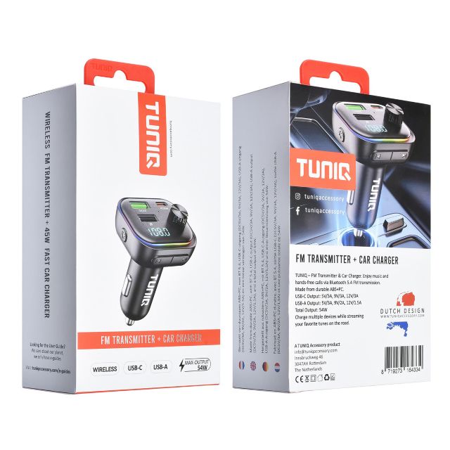 TUNIQ FM Transmitter and Car Charger - LGB - Zwart