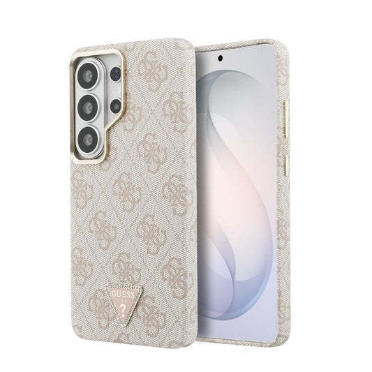 Guess Galaxy S26 Ultra Backcover hoesje - MagSafe - 4G Script Metal Logo - Gold Edge - Roze