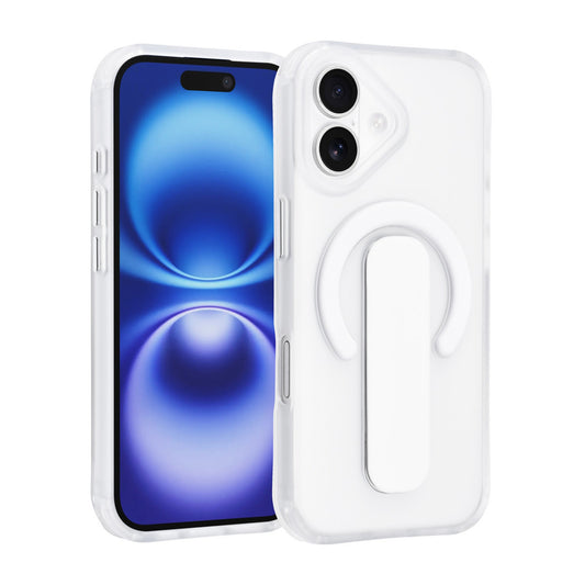 iPhone 17 Backcover hoesje - Built-in Ring Stand - Antishock - Zilver