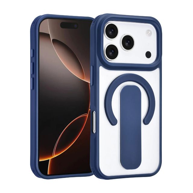 iPhone 17 Pro Backcover hoesje - Built-in Ring Stand - Antishock - Grijs