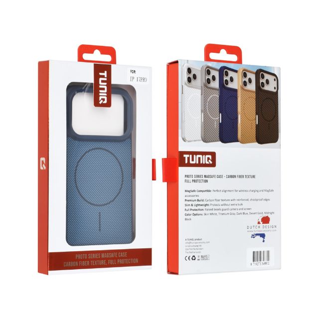 iPhone 17 Pro Backcover hoesje - Magsafe - Carbon Fiber - Shockproof - Zwart