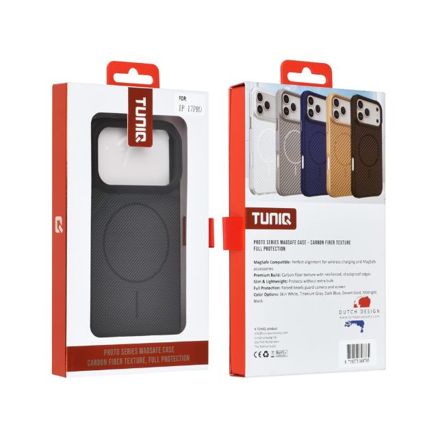 iPhone 17 Pro Backcover hoesje - Magsafe - Carbon Fiber - Shockproof - Zwart